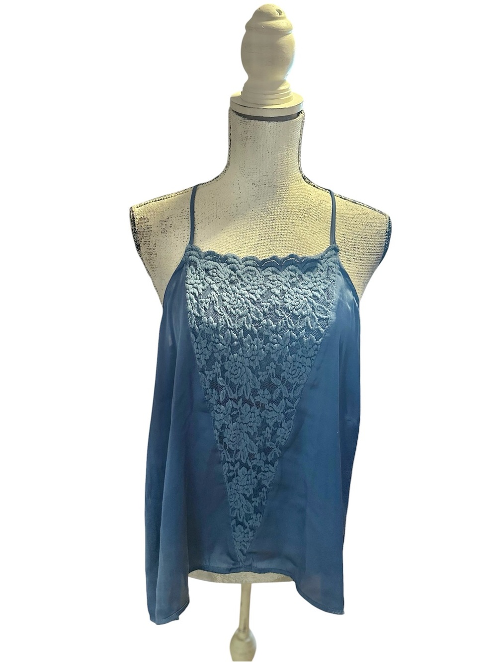 Blue Lace Spaghetti Strap Top
